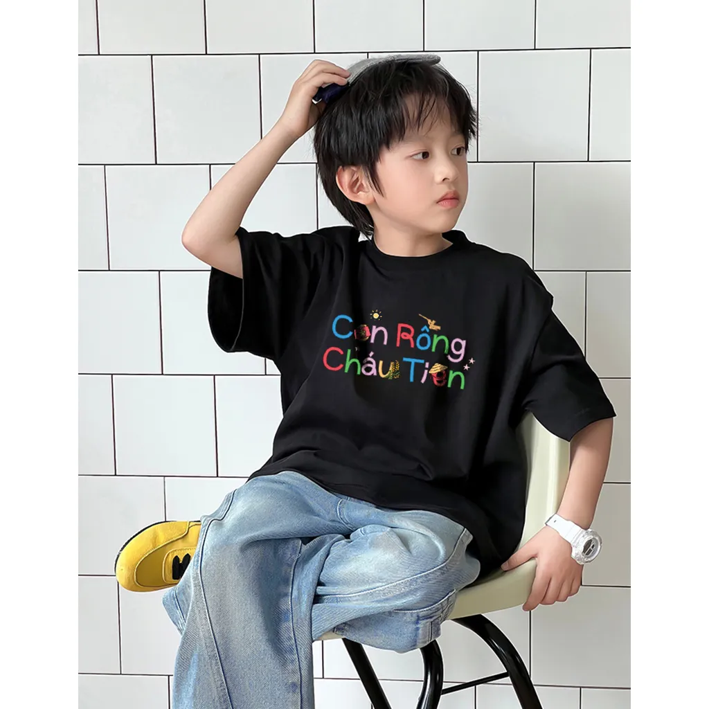 Áo thun kid Việt Nam Con Rồng Cháu Tiên 2507 Miucho Kid vải cotton thoáng mát cổ tròn in mix_thumbnail_5