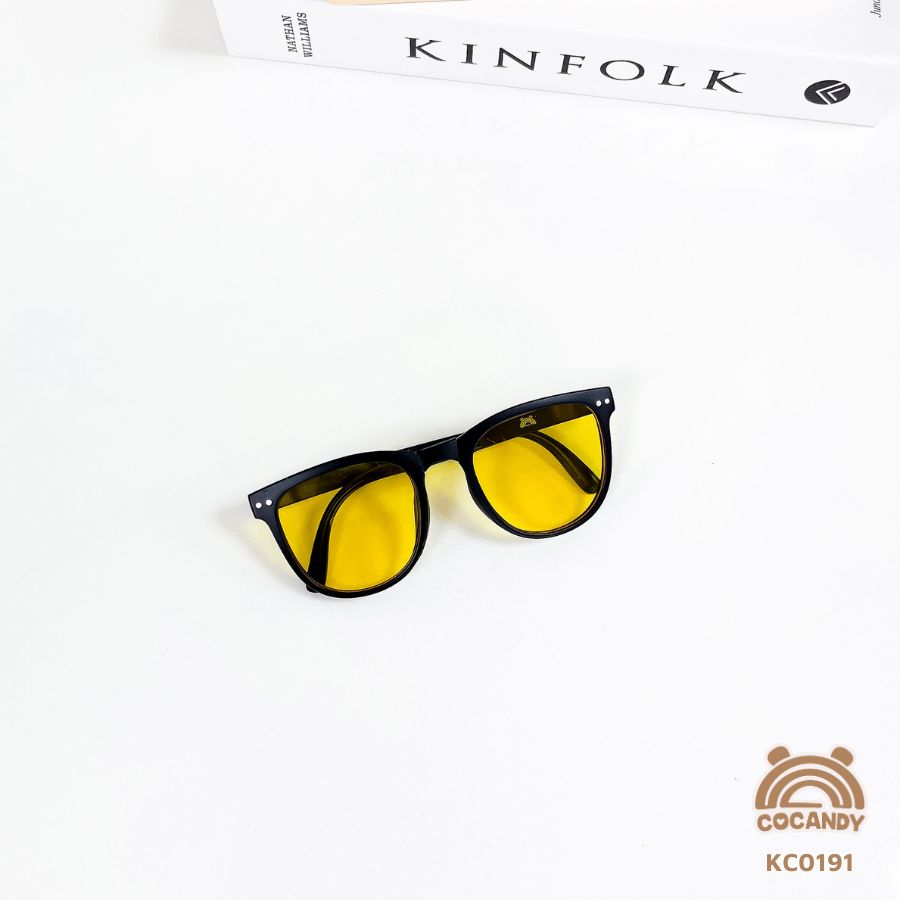Kính COCANDY gập ĐEN mắt VÀNG + hộp tròn_thumbnail_0