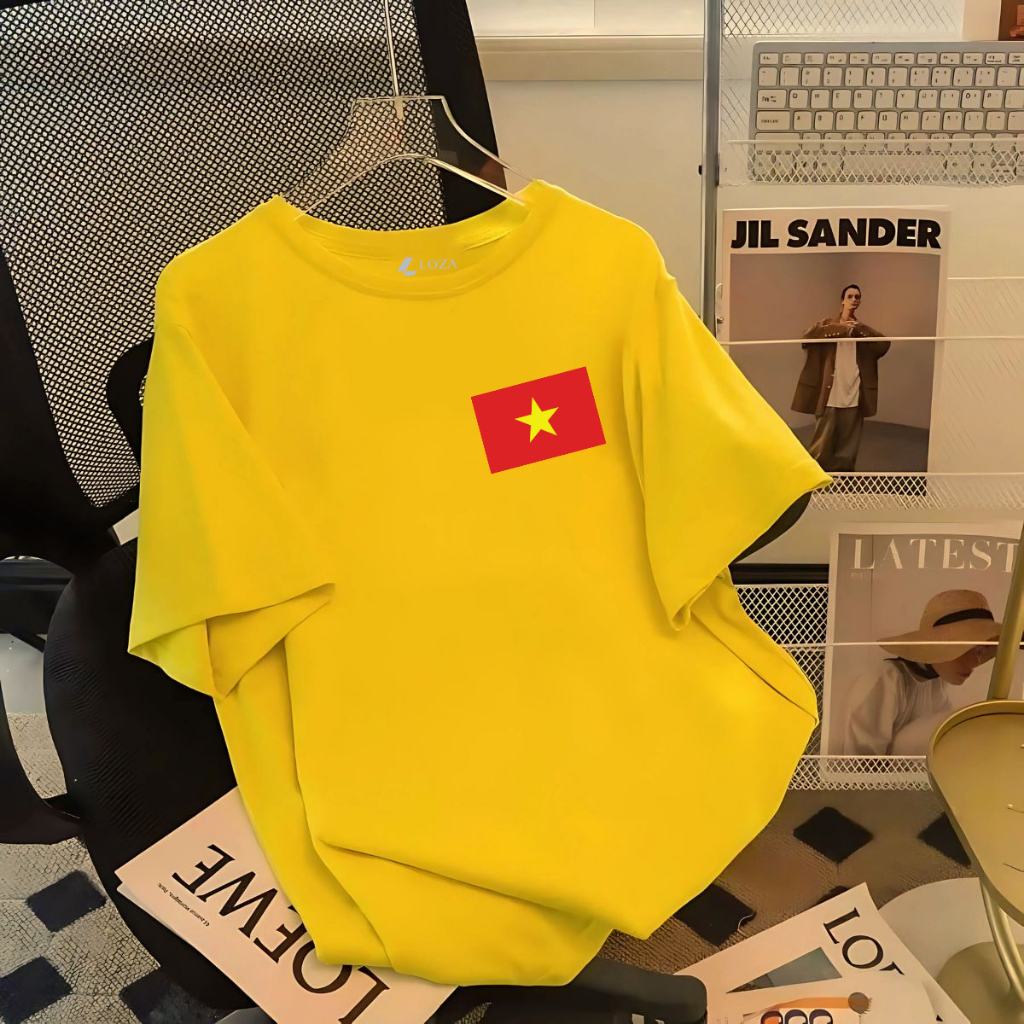 [Form rộng] Áo phông nữ 'Cờ Đỏ Sao Vàng Việt Nam- Độc lập tự do' - LOZA G0293_thumbnail_1