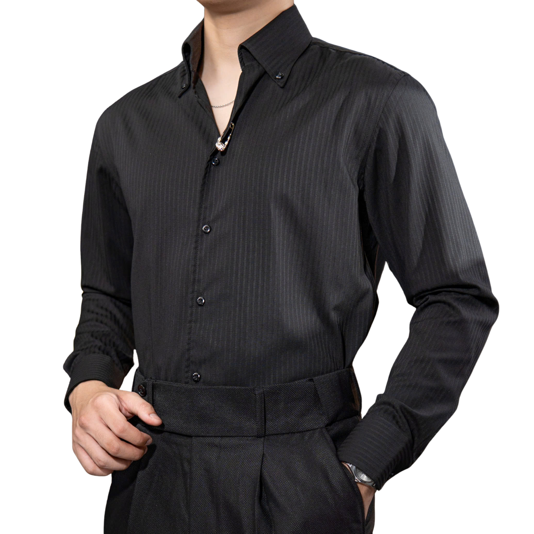 Sơ Mi Button Down Sọc Tiger Pin