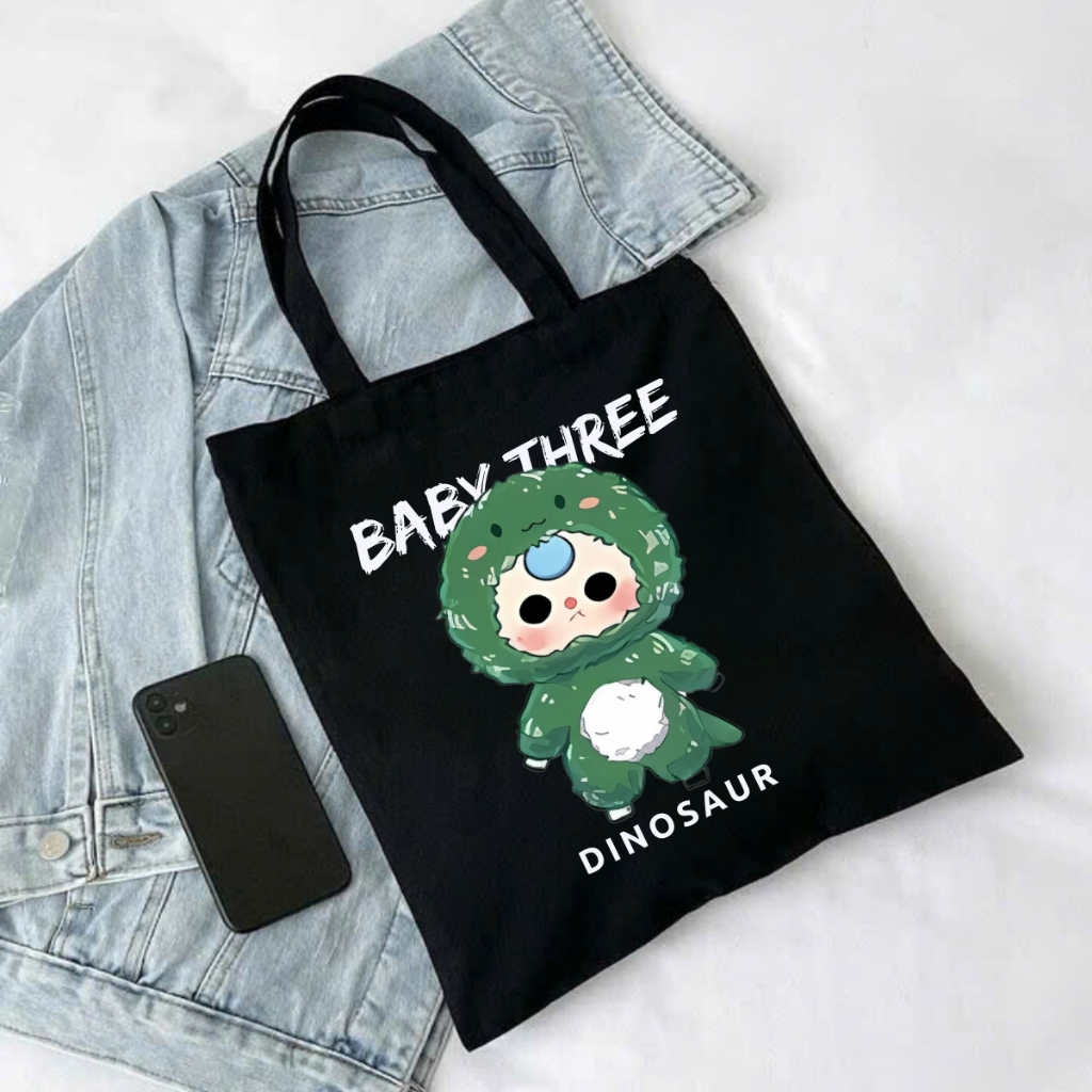 Túi tote Baby Three V3 - Túi Baby Three canvas 33x37cm có túi phụ đựng vừa A4, laptop - LOZA TOTE16_thumbnail_9