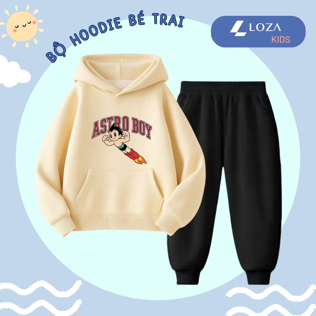 Set bộ nỉ Hoodie bé trai in ASTRO BOY - Loza Kids HB512_thumbnail_2