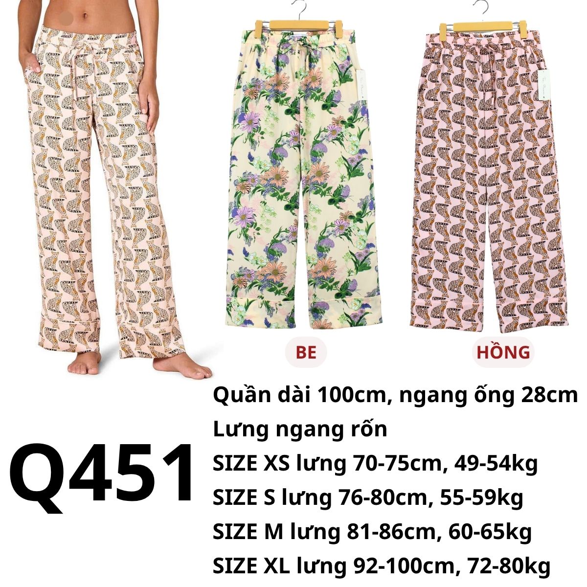 Q451- Quần suông lụa