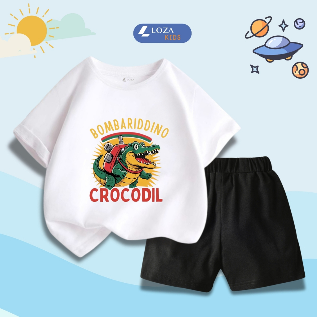 Bộ đồ bé trai in hình 'BOMBARIDDINO CROCODIL' - Loza Kids SB415_thumbnail_7