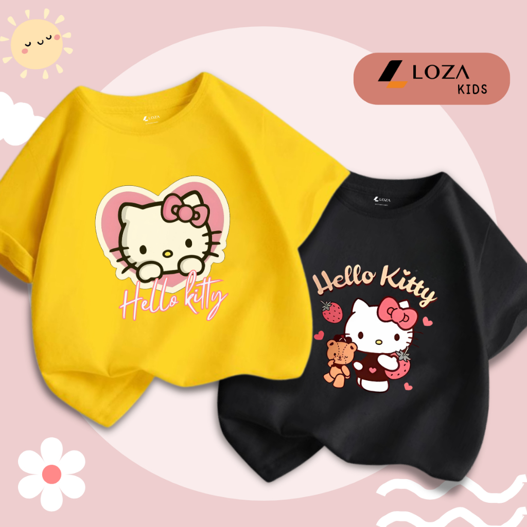 Áo Hello Kitty 2025 cho bé gái size từ 15-40kg- Áo phông bé gái mùa hè Loza Kids - CA009_thumbnail_4