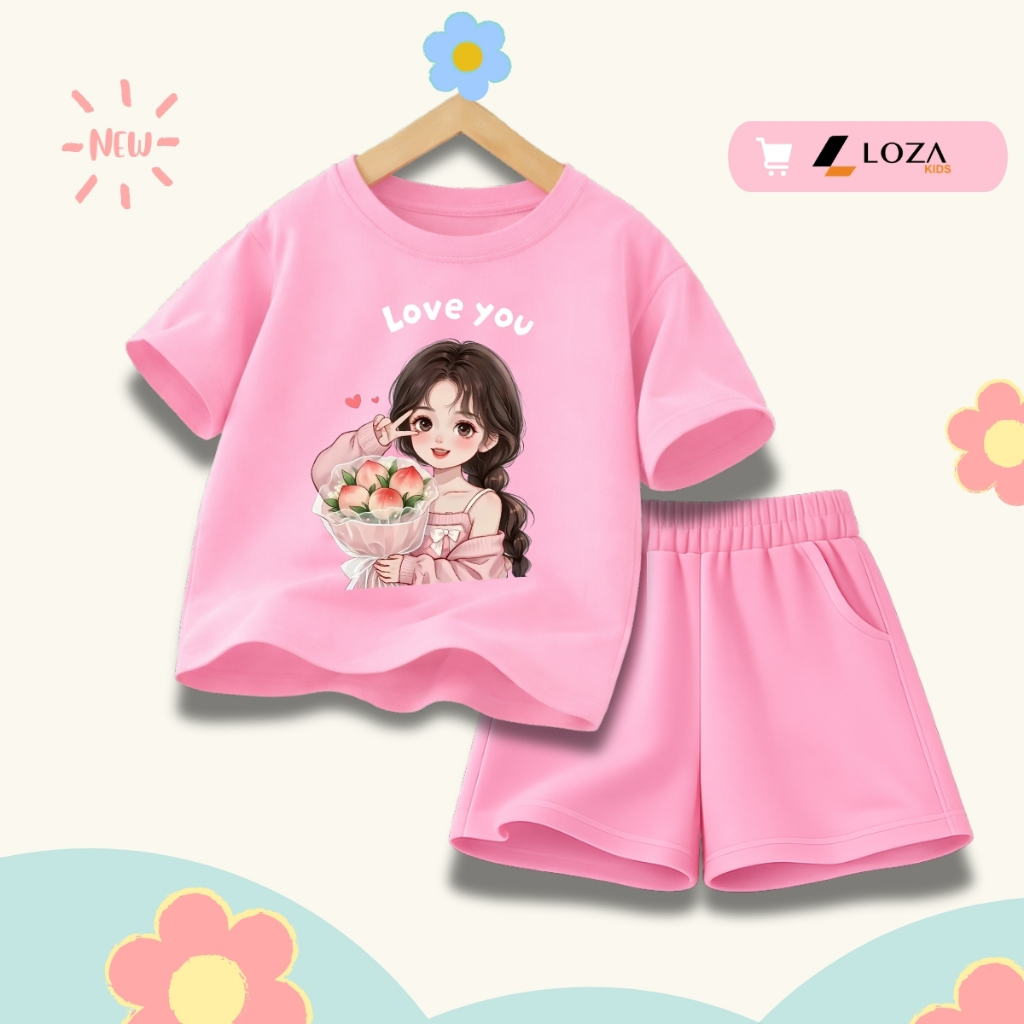 Set bộ bé gái hình in nhiều cô gái xinh - Loza G0451_thumbnail_0