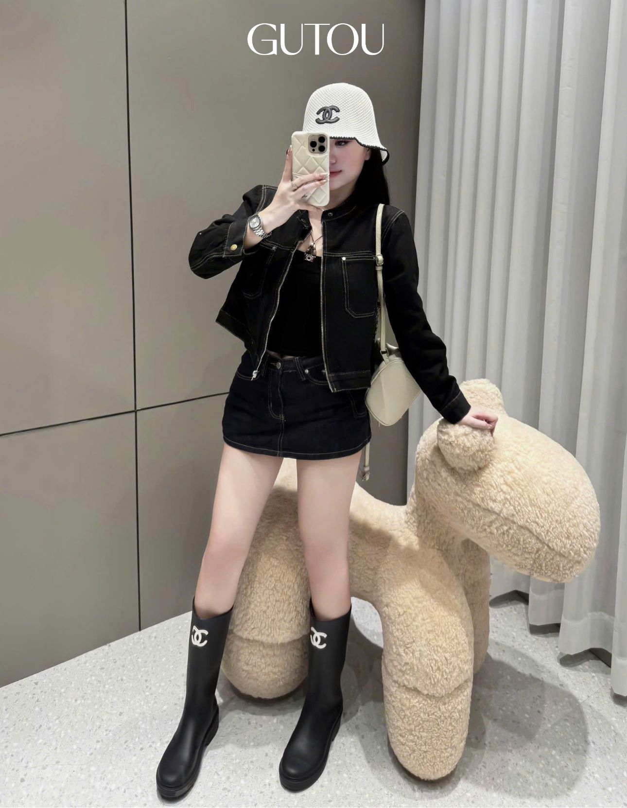 [ GUTOU ] Áo Khoác Jean Basic Cổ Trụ Túi Hộp_thumbnail_7