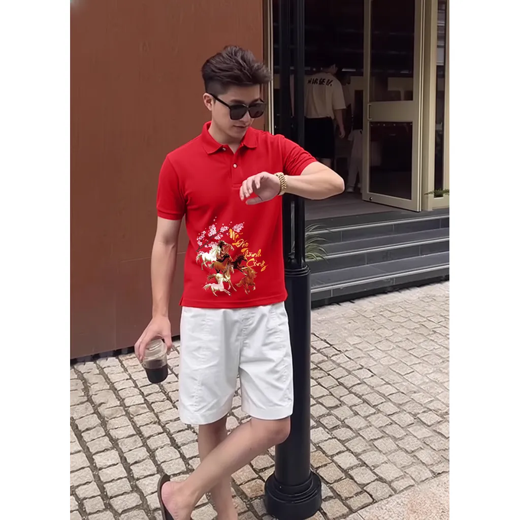 Áo polo Tết Bính Ngọ form vừa nam Miucho Iconic vải poly cá sấu thoáng mát trẻ trung 2991_thumbnail_3