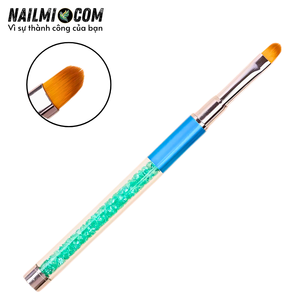 Cọ đắp gel - bản tròn - cán đá