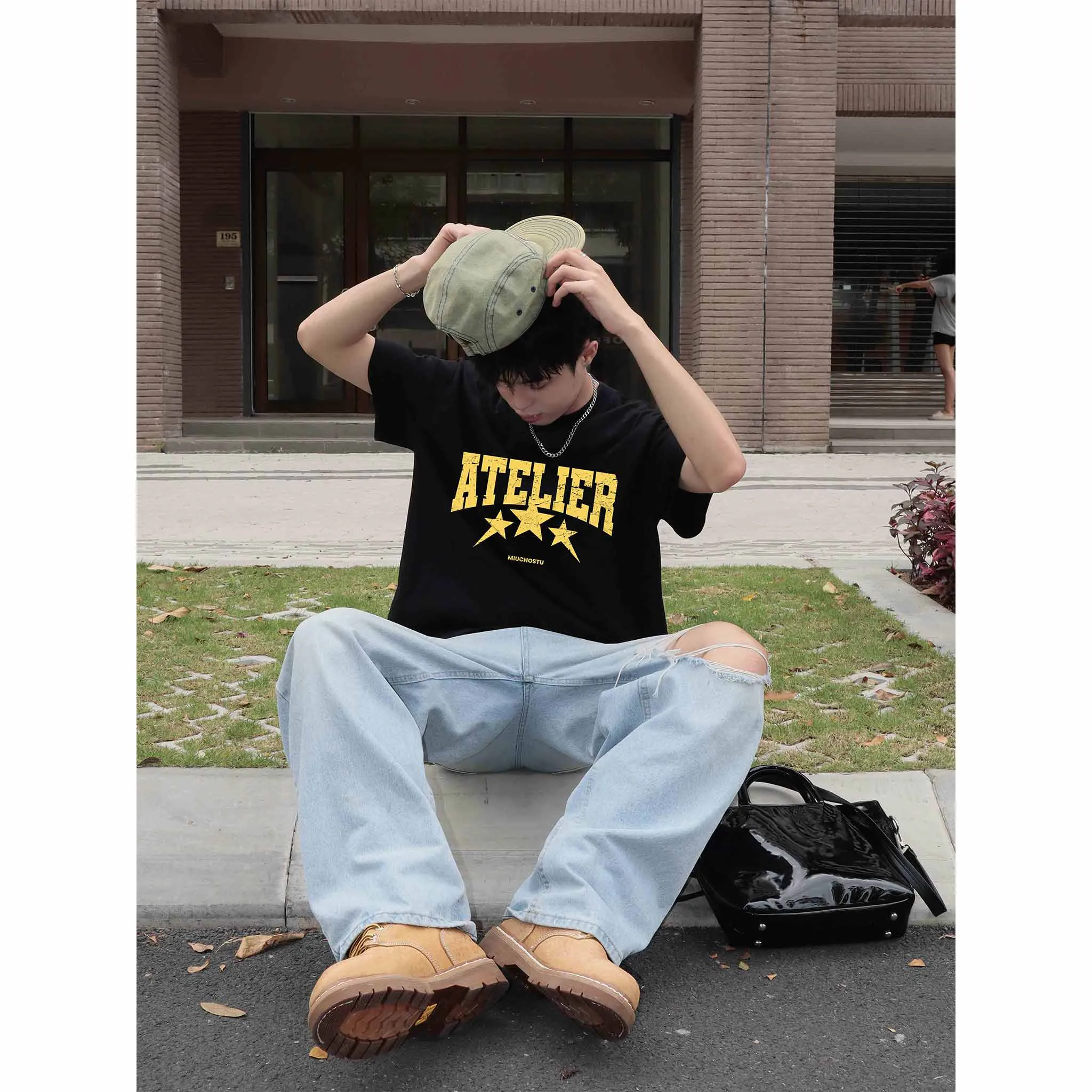 Áo thun boxy unisex Miucho Club vải cotton mềm mại thoáng mát Atelier in mix 2673_thumbnail_6