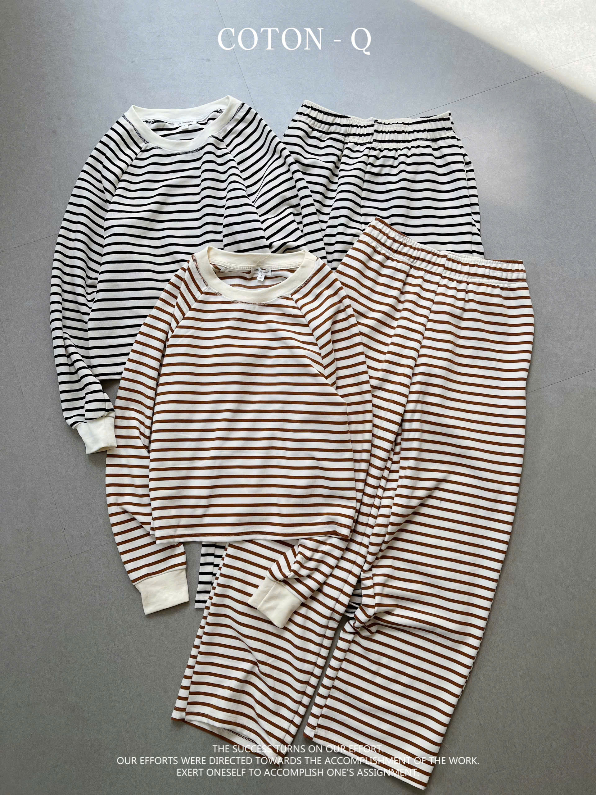 Set áo tay dài + quần phối sọc ( NÂU )_thumbnail_8