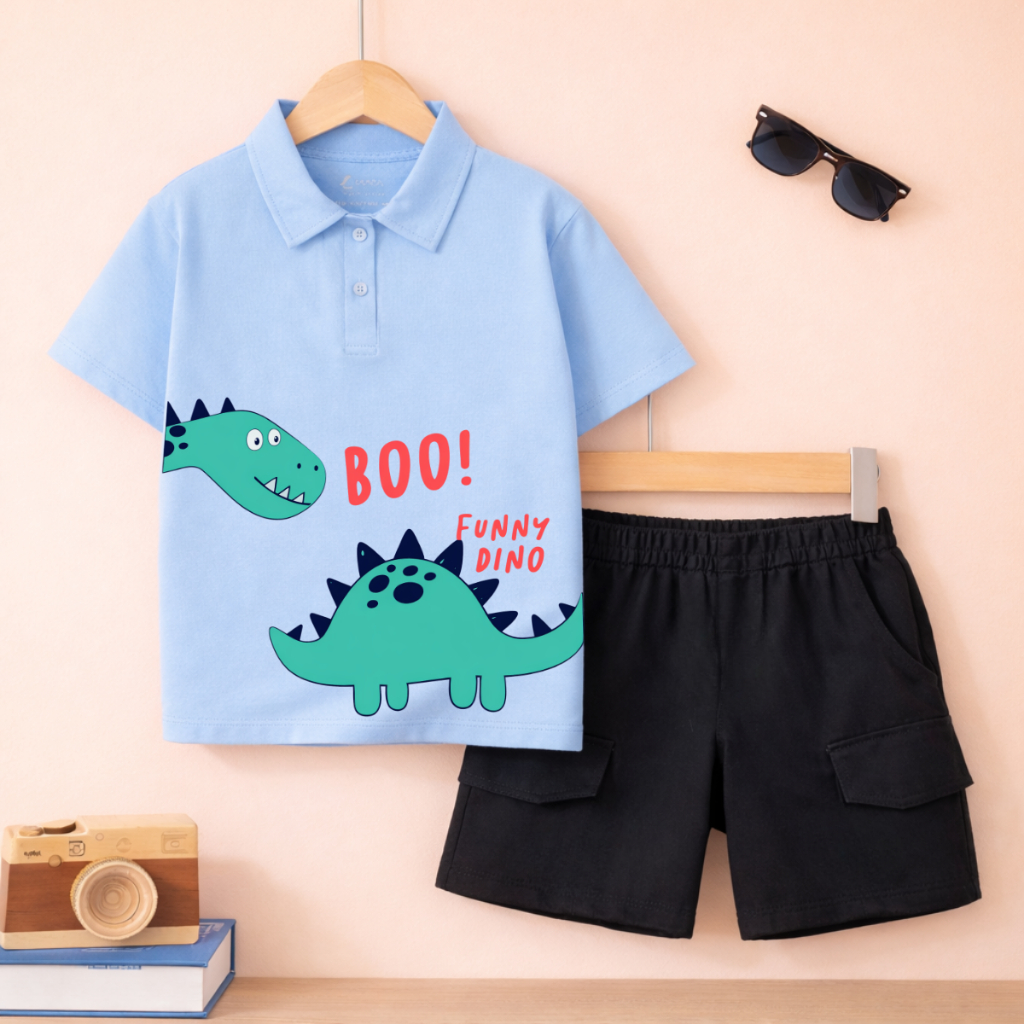 Set bộ Polo bé trai hình Khủng long Boo - Loza Kids BU626_thumbnail_0