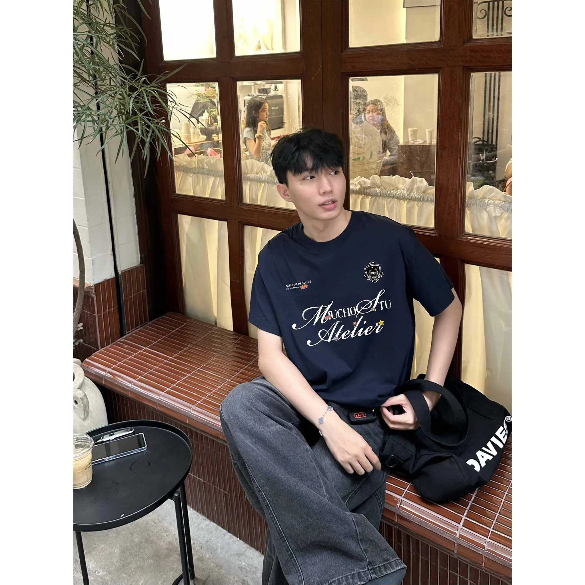 Áo thun nam nữ form boxy 2531 Miucho Club vải cotton thoáng mát thiết kế basic nhiều màu in mix_thumbnail_6