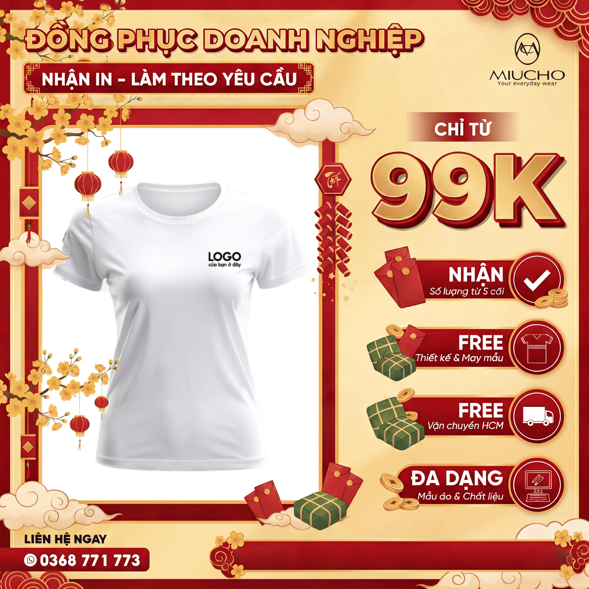 Áo thun trơn nữ form vừa regular ART01 Miucho Chic cotton cổ tròn basic dễ phối đồ