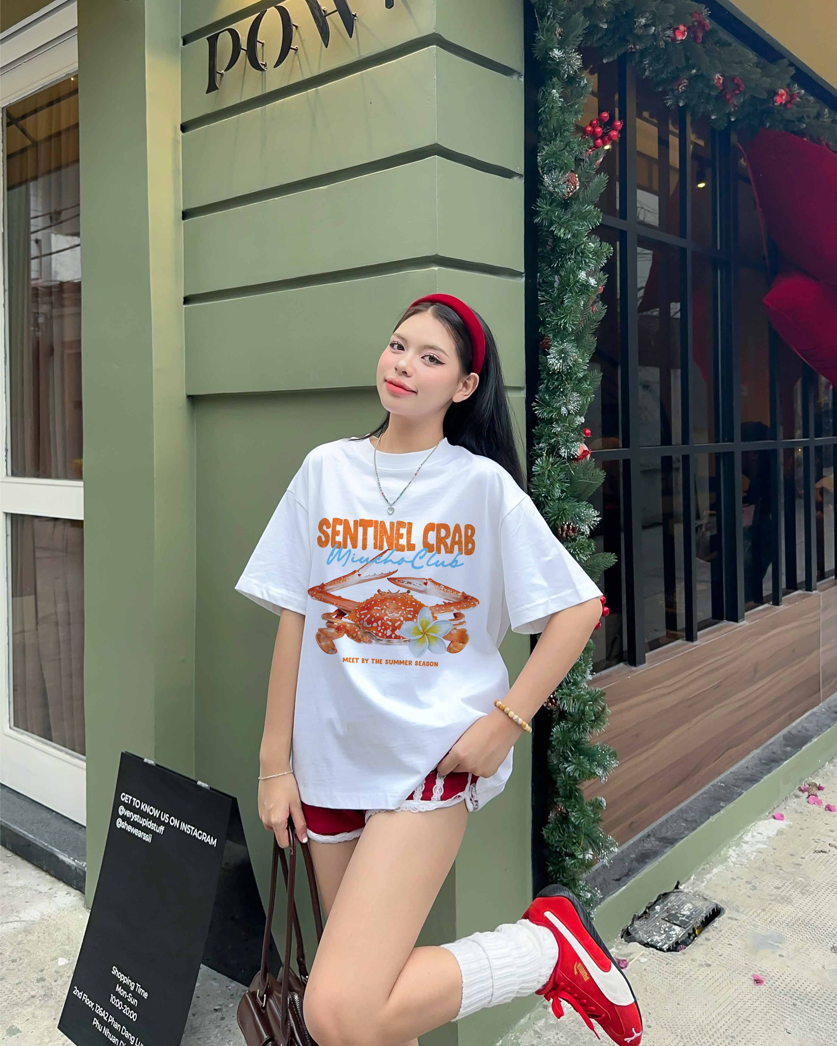 Áo thun boxy hè biển 2236 Miucho cổ tròn chất vải cotton 2c 250gsm đứng form dày dặn in mix_thumbnail_5