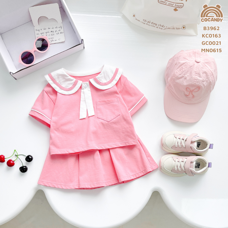 Bộ váy thuỷ thủ HỒNG phối viền TRẮNG_thumbnail_2