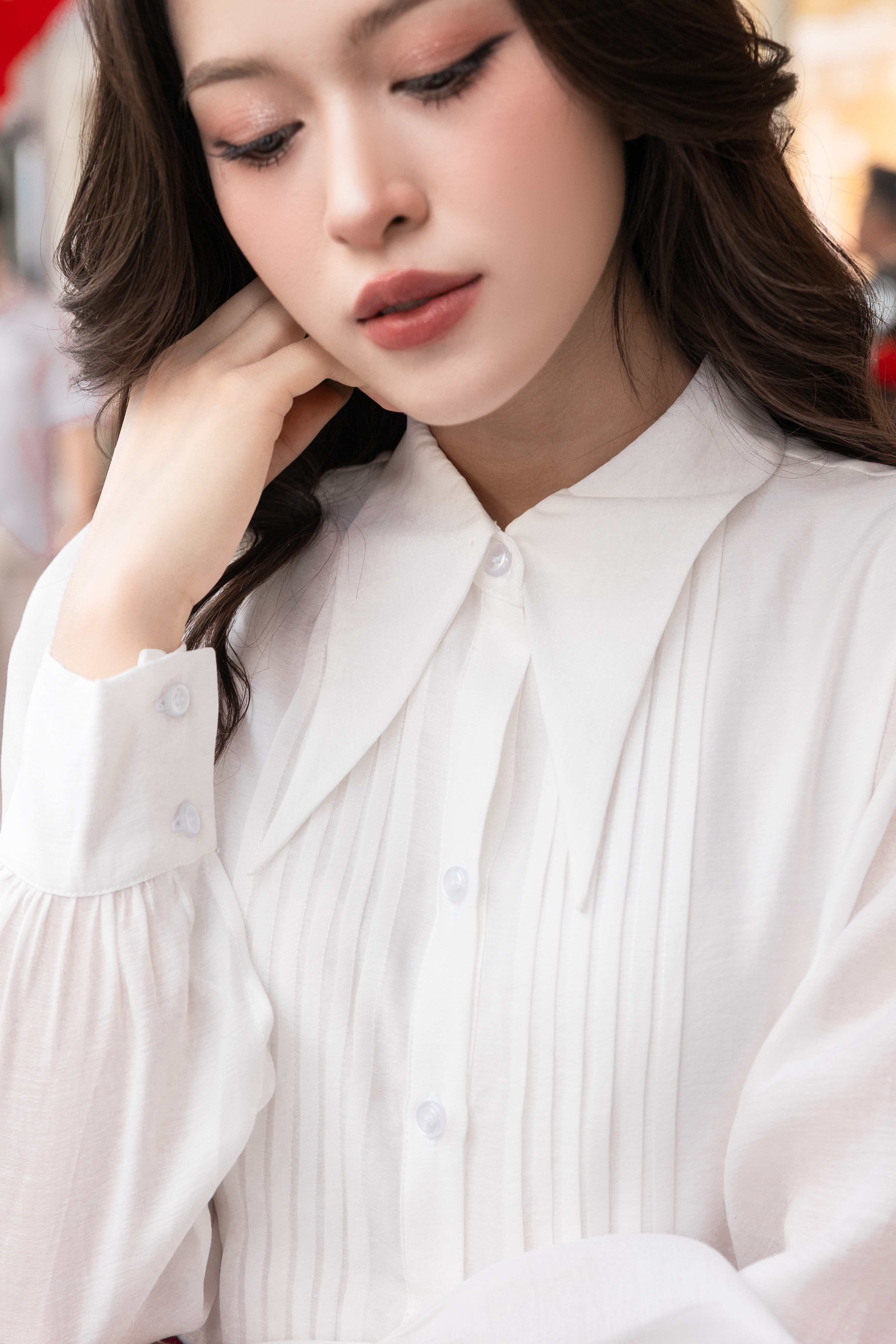 Áo sơ mi tơ tay dài phối gân nẹp A4208_thumbnail_4