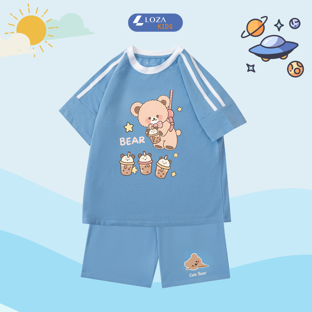 Đồ bộ trẻ em phối viền hình gấu Bear - Loza Kids BF258_thumbnail_1