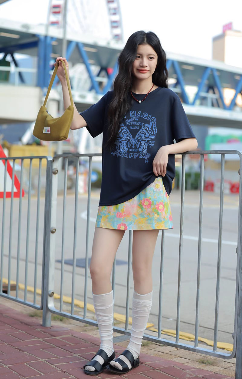 Áo thun nữ form regular ARD2413 Miucho Chic vải cotton thoáng mát phong cách cổ điển in mix_thumbnail_4