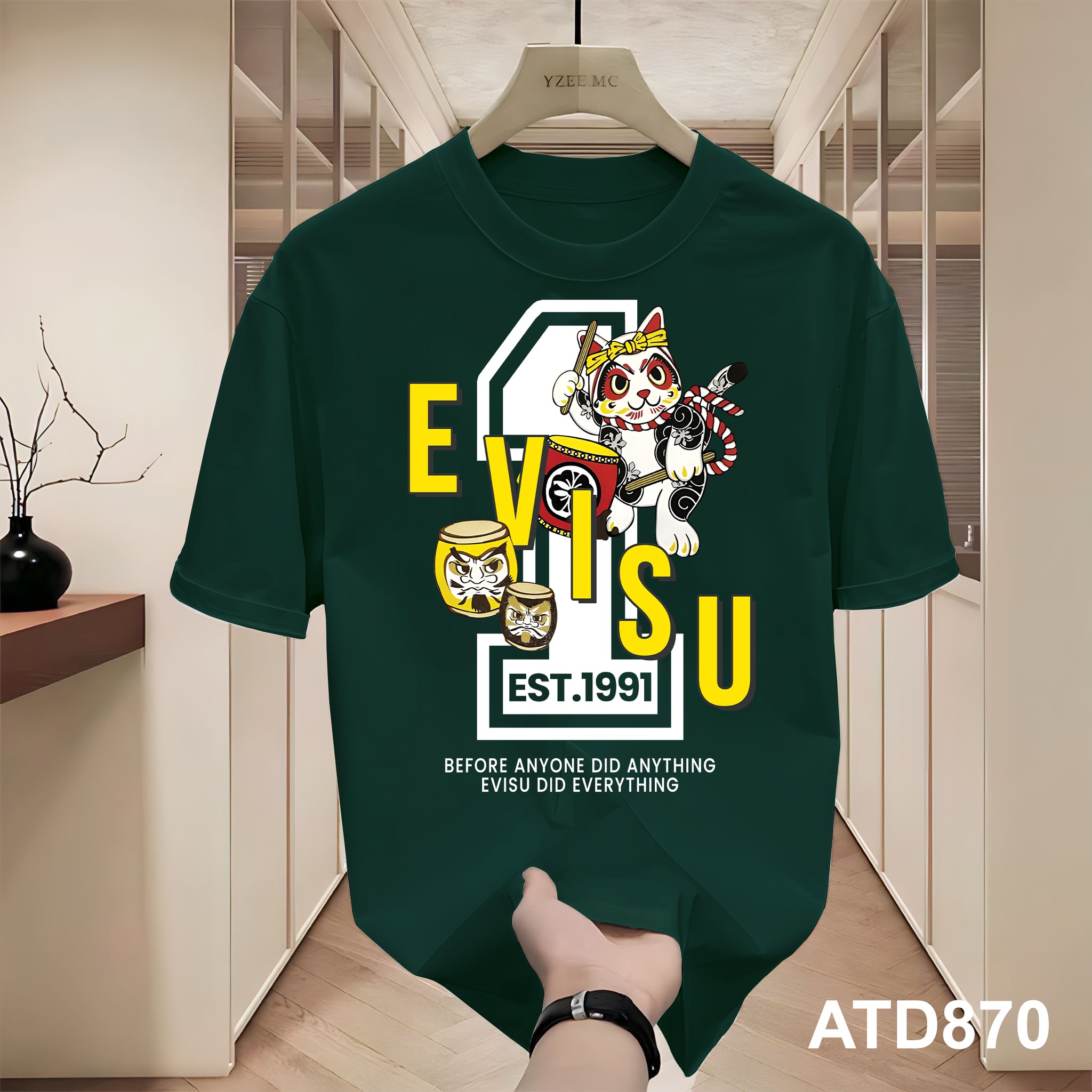 Áo thun nam evisu form rộng local brand ATD870 Miucho Iconic tay ngắn vải cotton cổ tròn in mix_thumbnail_11