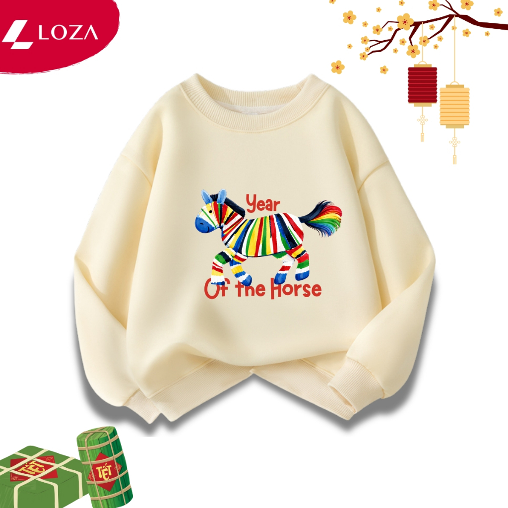 Áo sweater bé trai, bé gái  in ngựa Tết 2026 - Loza Kids IN025_thumbnail_7