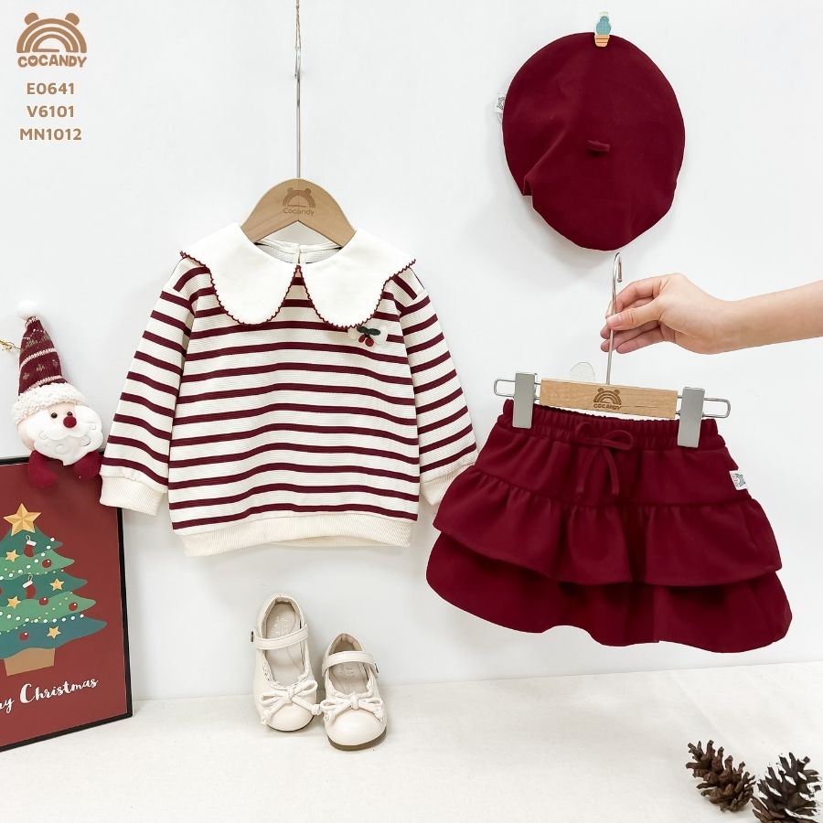 Chân váy cộc ĐỎ xếp tầng