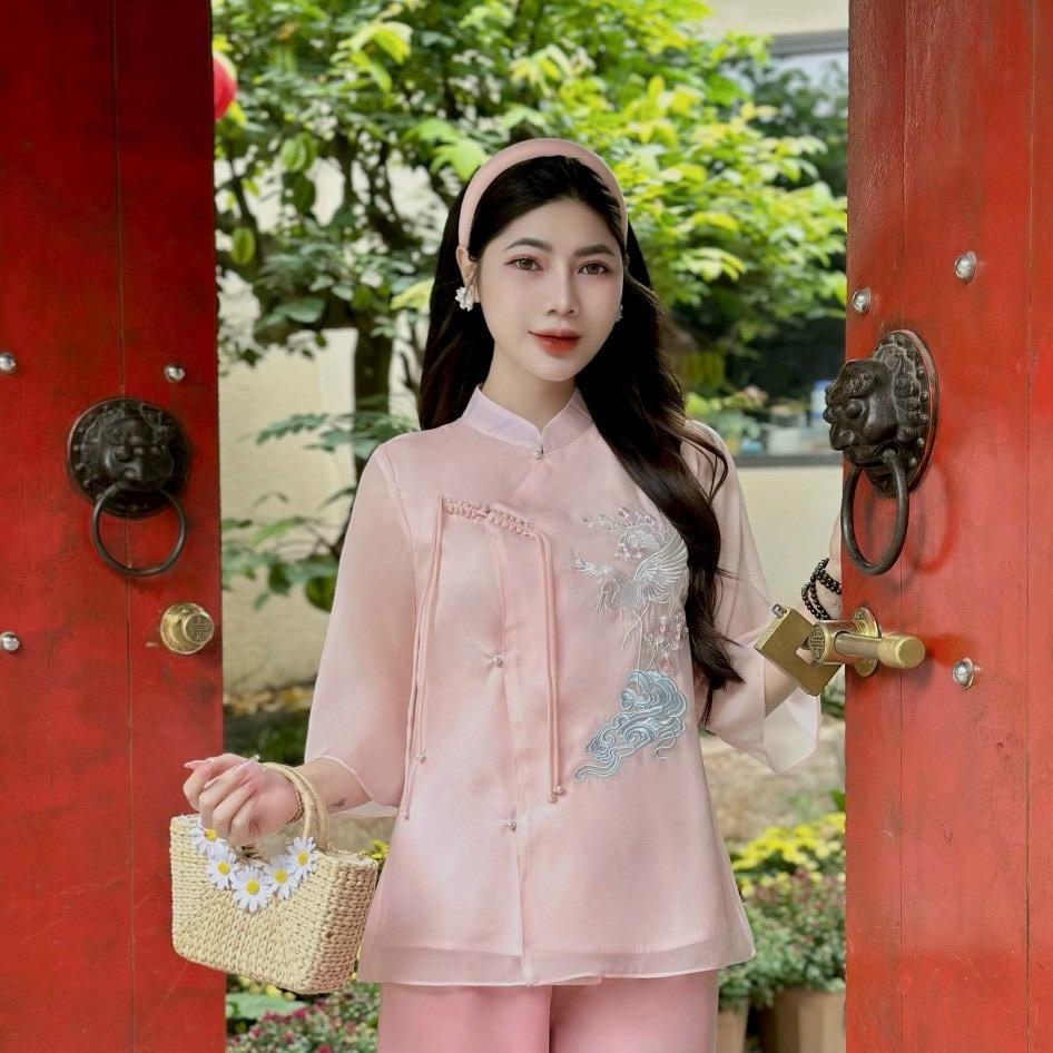 PP23 Pháp phục Voan tơ lễ chùa thêu chim hạc Tinh Nhi_thumbnail_15