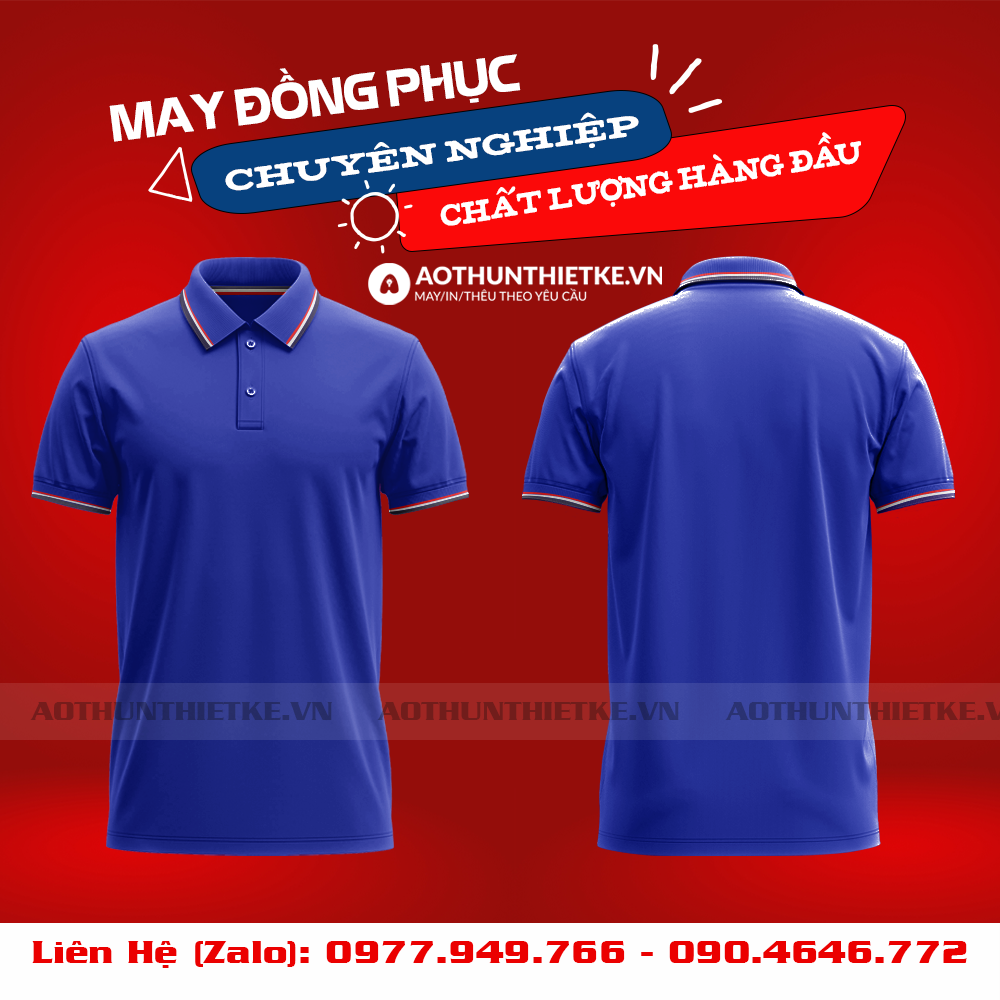 Áo Đồng Phục Polo 3 Sọc Xanh Bích_thumbnail_0