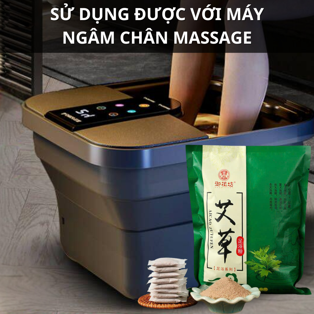 Bột Ngải Cứu Ngâm Chân Thảo Dược Giúp Giảm Căng Thẳng Túi Lọc Đông Y, Thải Độc, Giảm Nhức, Tê Chân, Hôi Chân SET 30 TÚI_thumbnail_5