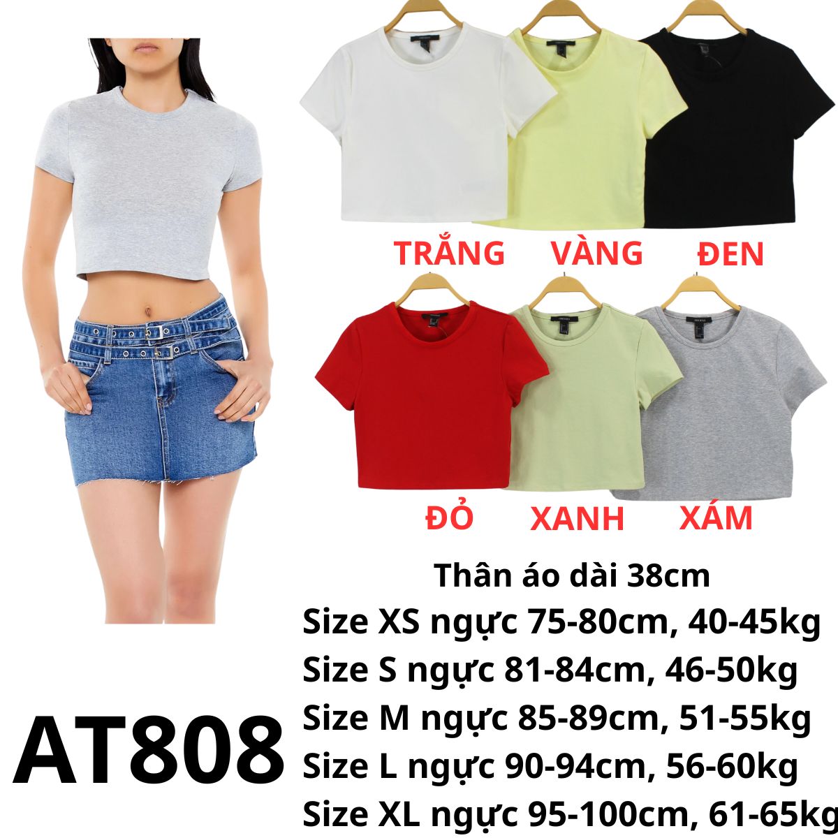 AT808 ÁO THUN CROP F21