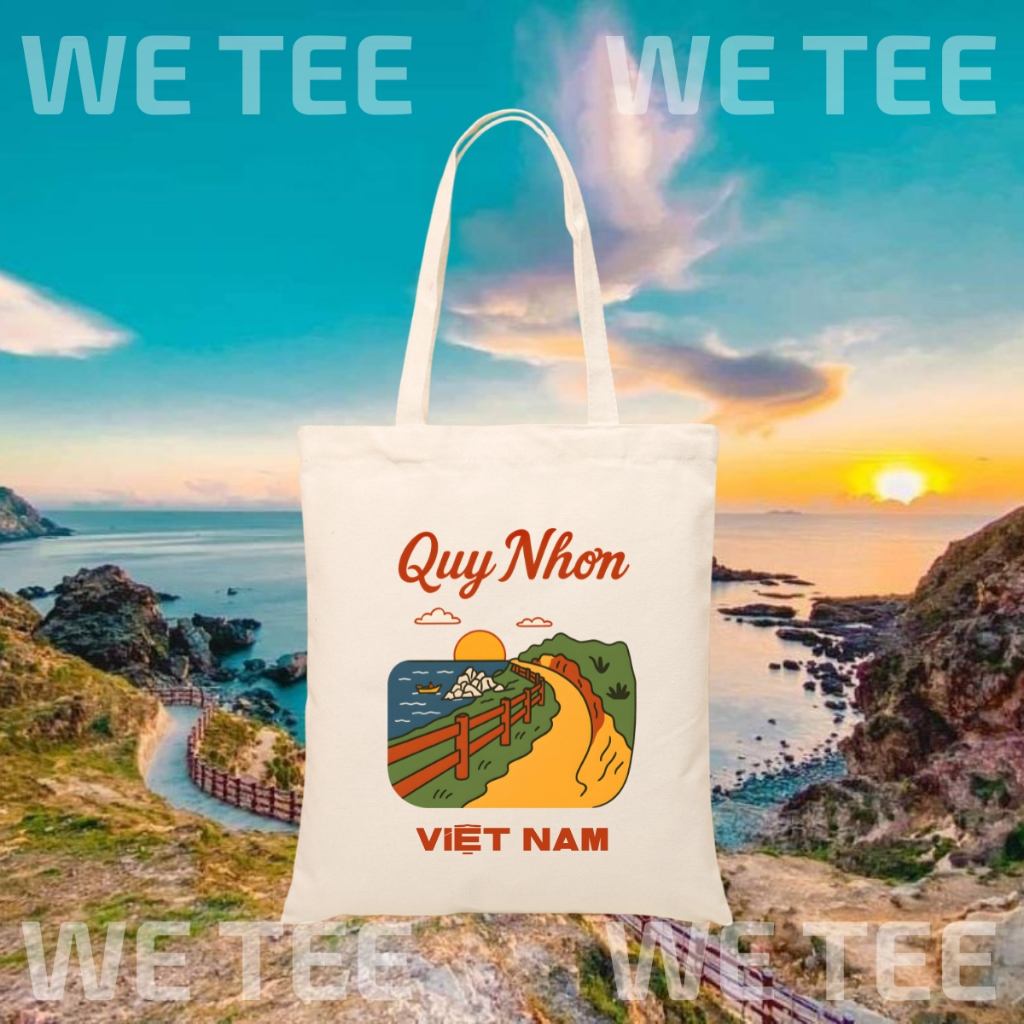 Túi tote vải canvas du lịch Việt Nam có khoá kéo và ngăn phụ, đi chơi du lịch - 𝐖𝐞 𝐓𝐞𝐞 TOTE09_thumbnail_7
