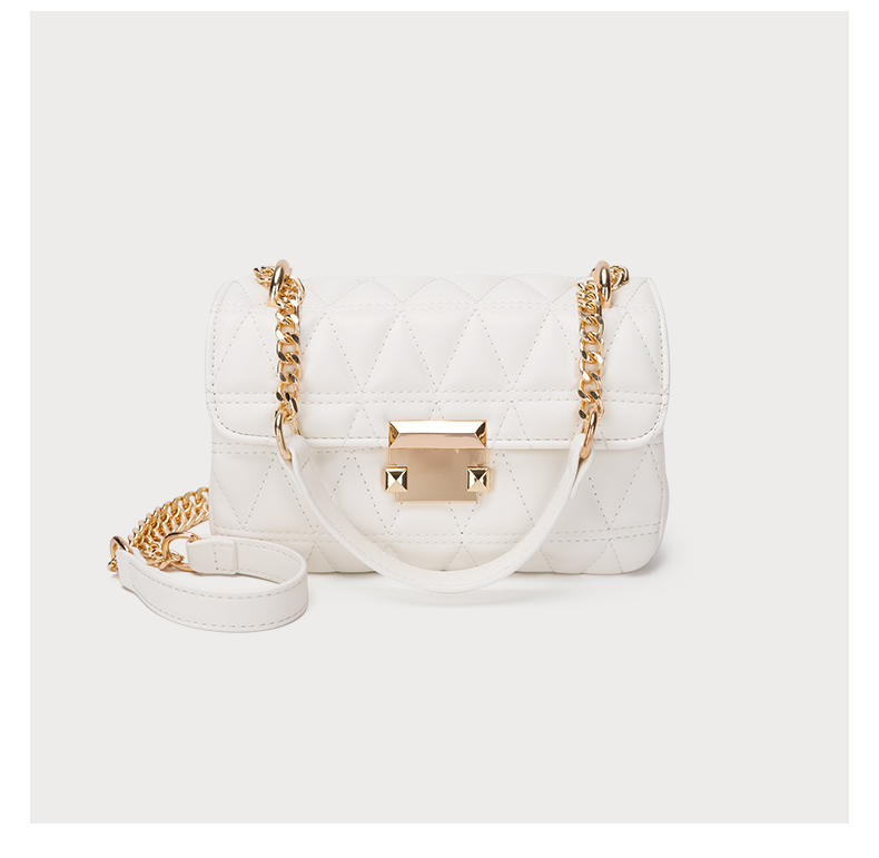 UHE Midnight Luxe 2504 – túi da ô trám mềm cao cấp, khóa kim loại ánh vàng sang trọng, 2 màu trắng & đen_thumbnail_8