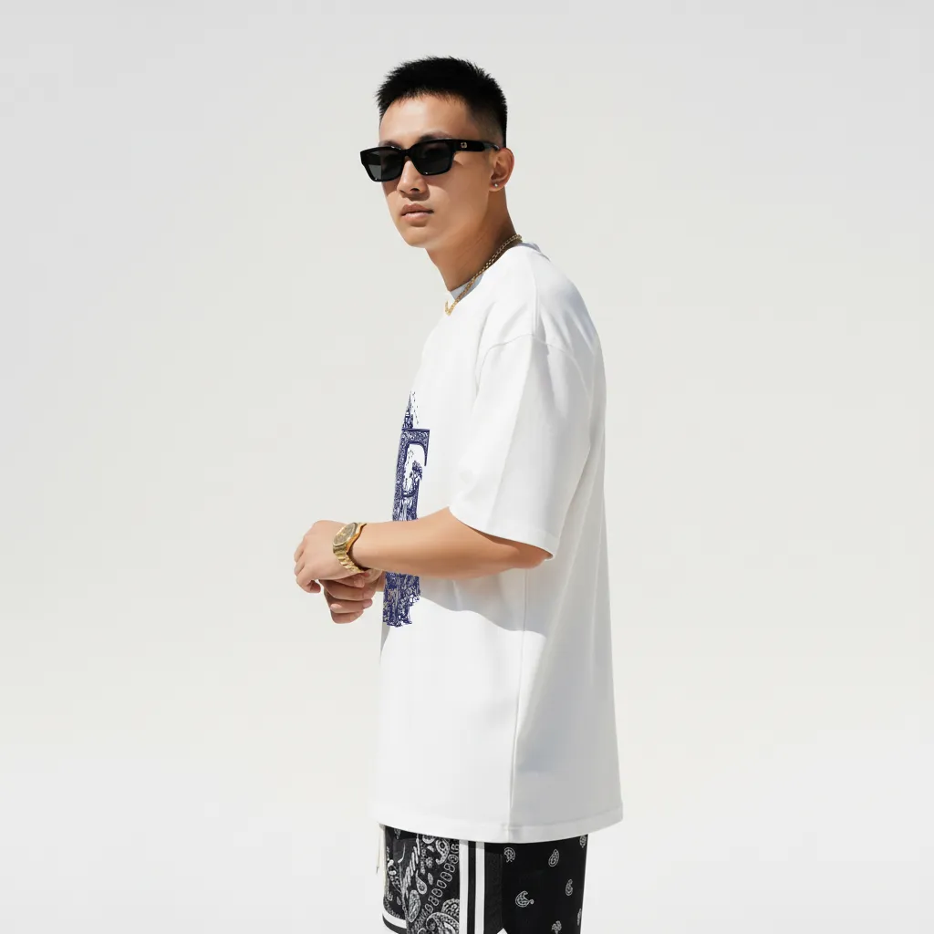 Áo thun nam form rộng Miucho Iconic cotton thoáng mát thấm hút tốt nhiều màu in chữ cái E 2750_thumbnail_8