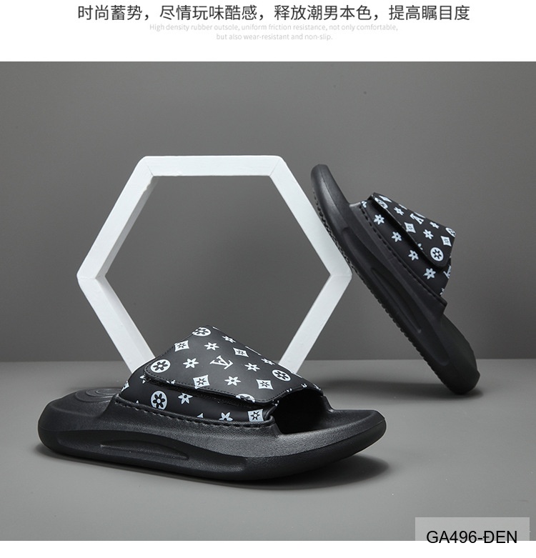 GA496 - Dép xỏ ngón nam thời trang đế dày họa tiết logo, màu trắng đen_thumbnail_18