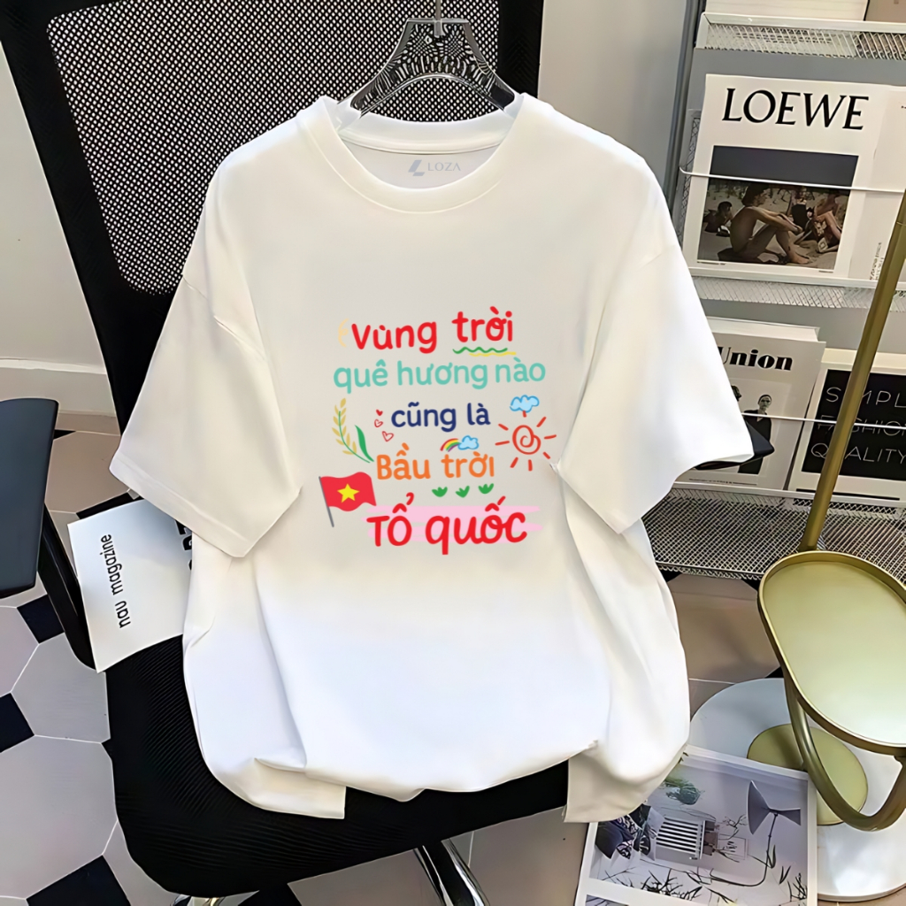 Áo phông Vùng trời quê hương nào cũng là bầu trời tổ quốc chất liệu thun cotton co giãn 4 chiề - LOZA G0410_thumbnail_9