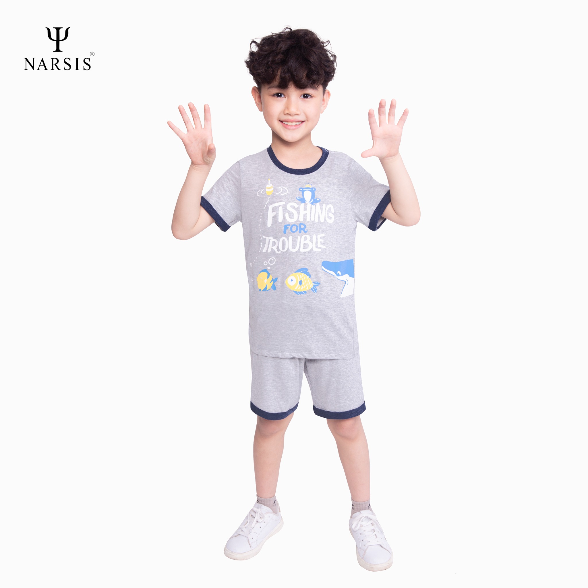 BỘ HÈ BÉ TRAI KE1021 NARSIS CHẤT LIỆU THOÁNG MÁT, DỄ CHỊU, THOẢI MÁI CẢ NGÀY, DỄ VẬN ĐỘNG