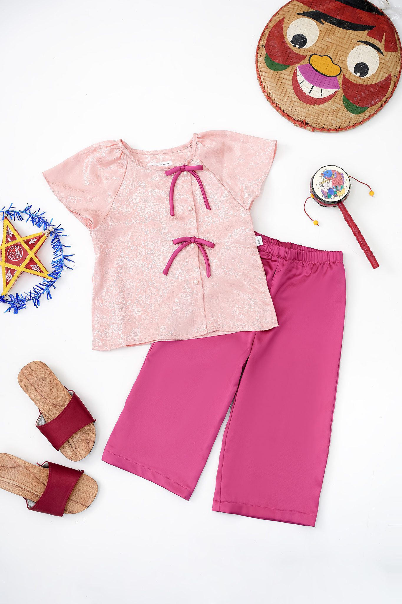 Áo bà ba lụa cài cúc lệch