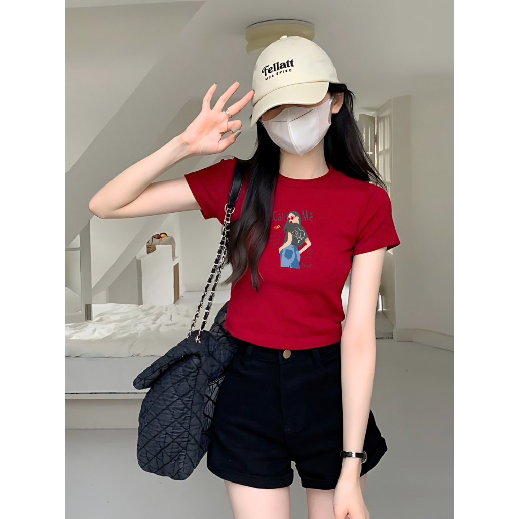 [Form Ôm] Áo croptop nữ dáng ôm chất liệu thun cotton -LOZA  CR7439_thumbnail_0