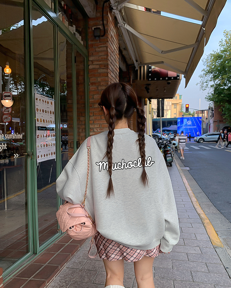 Áo sweater nữ form boxy 2006 Miucho cổ tròn basic vải nỉ bông 350 GSM dày dặn in typography_thumbnail_2