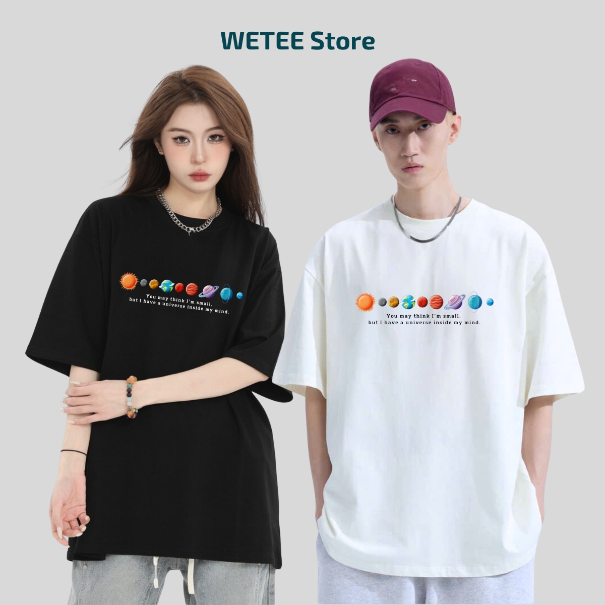 Áo thun unisex nam nữ form oversize rộng hình Hệ mặt trời local brand 𝐖𝐞 𝐓𝐞𝐞 - WU0829