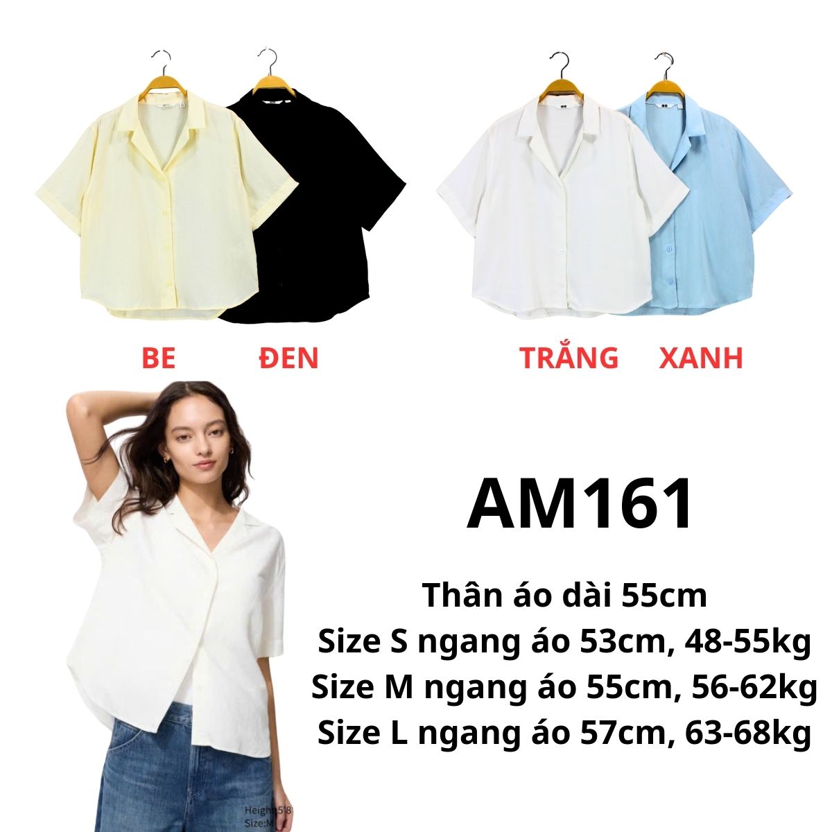 AM161 Áo sơ mi Unì