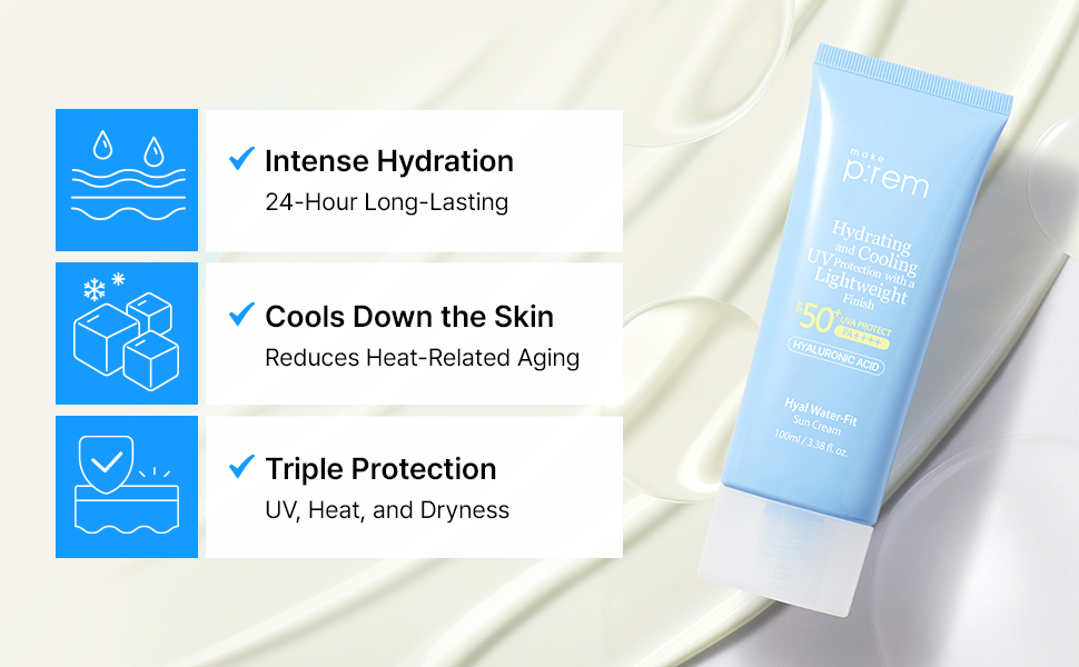 Make p:rem Hydrating and Colling UV Protecting with Lightweight Finish SPF 50+ PA++++ 100ml