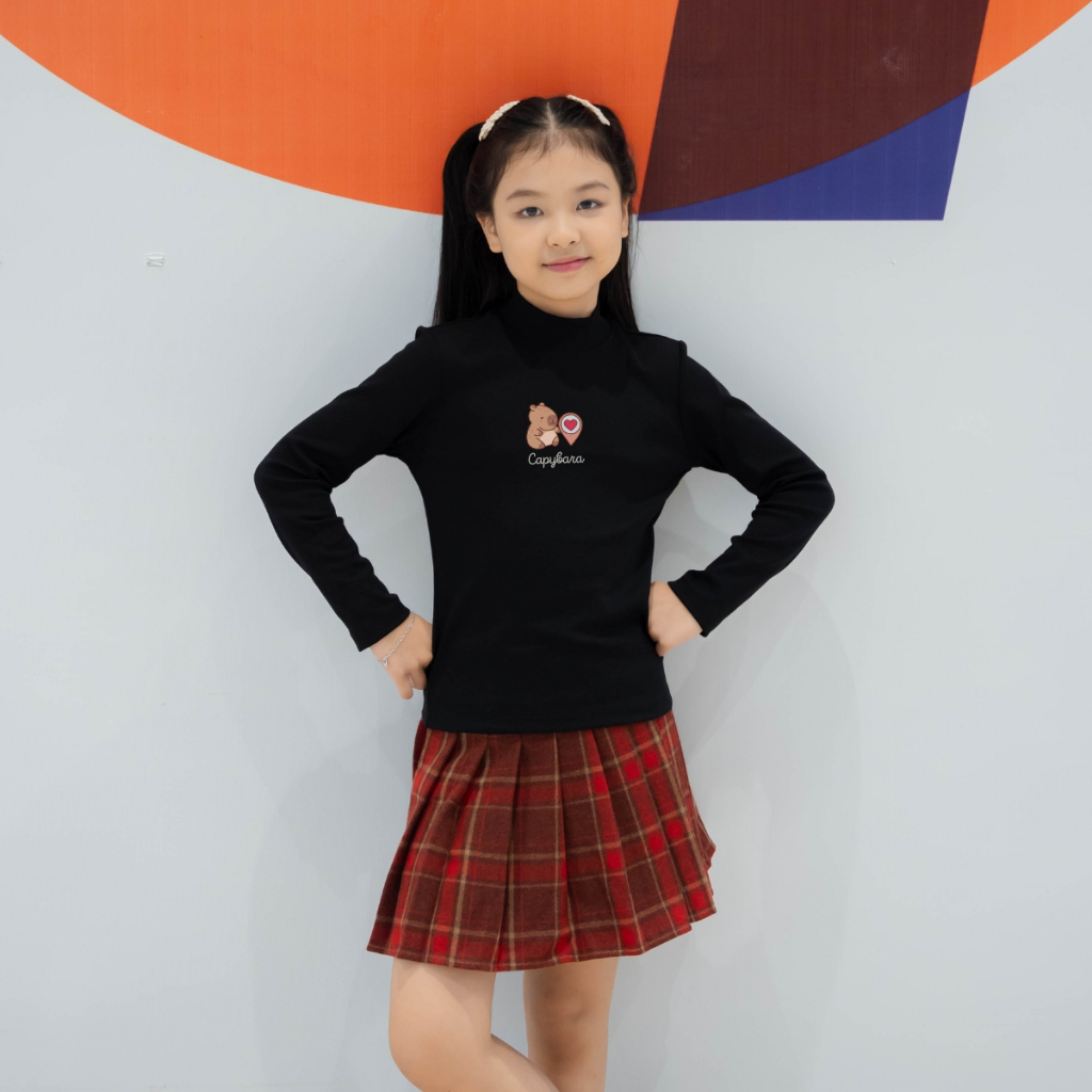 Áo thun bé gái tay dài chất liệu cotton bozip - Áo cổ trẻ em cổ lọ - LOZA G0221_thumbnail_14