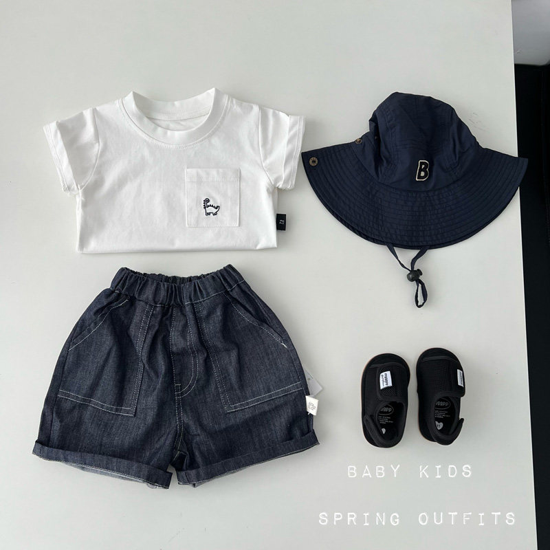 Quần short denim bé yêu túi hộp phong cách năng động