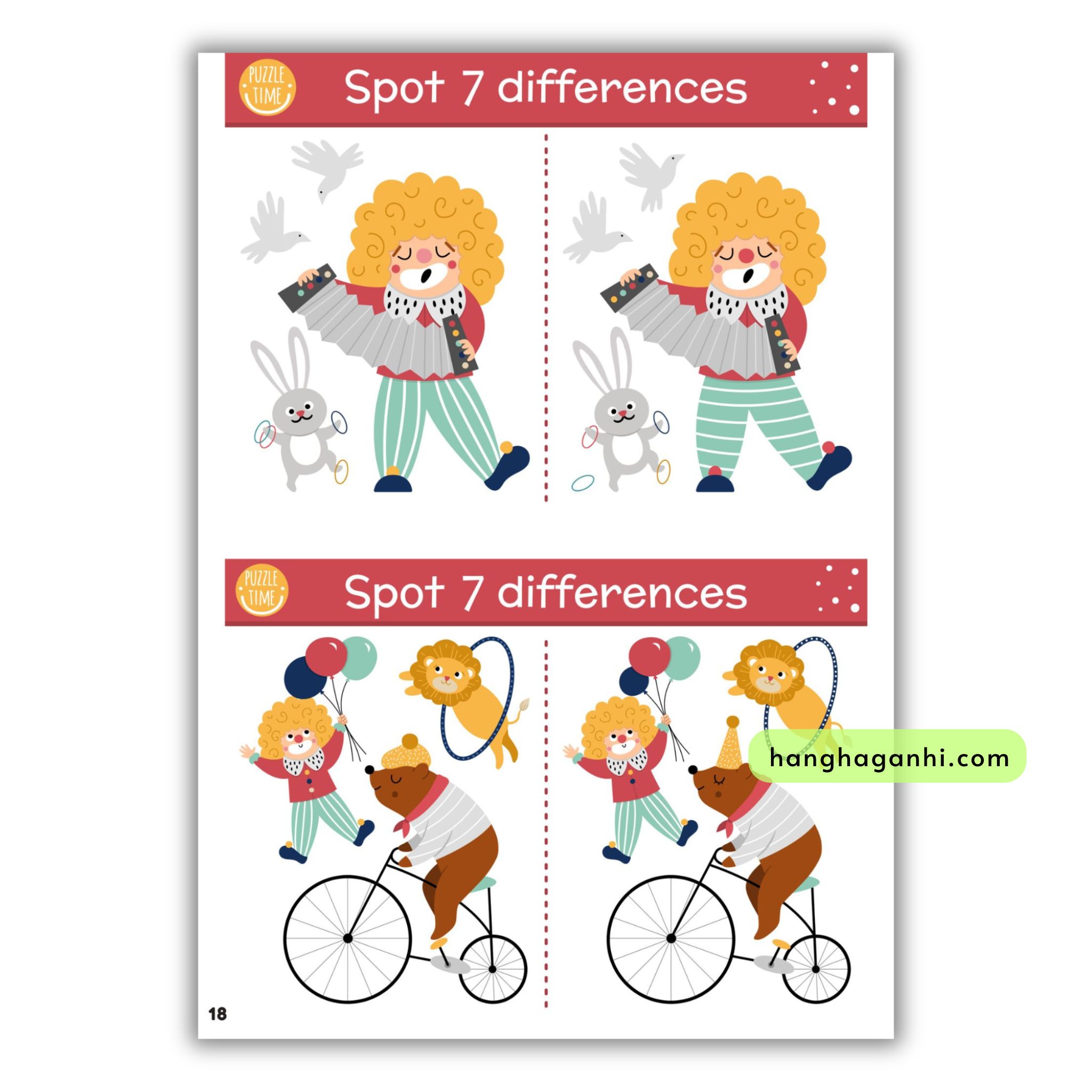 Học liệu Spot the Differences, luyện tư duy tập trung tìm điểm khác biệt giữa 2 bức tranh, ép plastic, tặng bút viết xóa_thumbnail_5