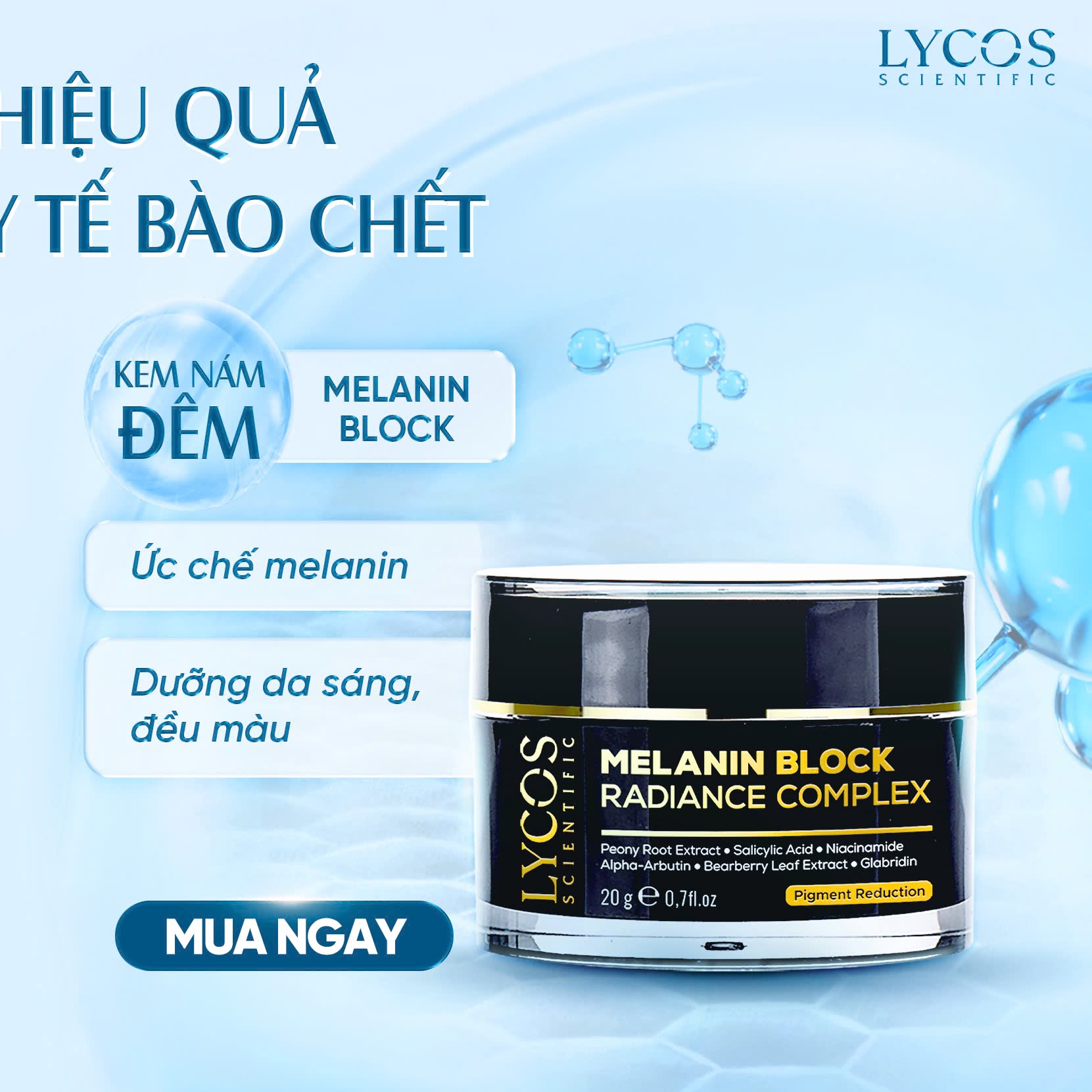 Kem Nám Đêm LYCOS Melanin Block Radiance Hỗ Trợ Mờ Nám, Tàn Nhang & Dưỡng Da Trắng Sáng 20g_thumbnail_8