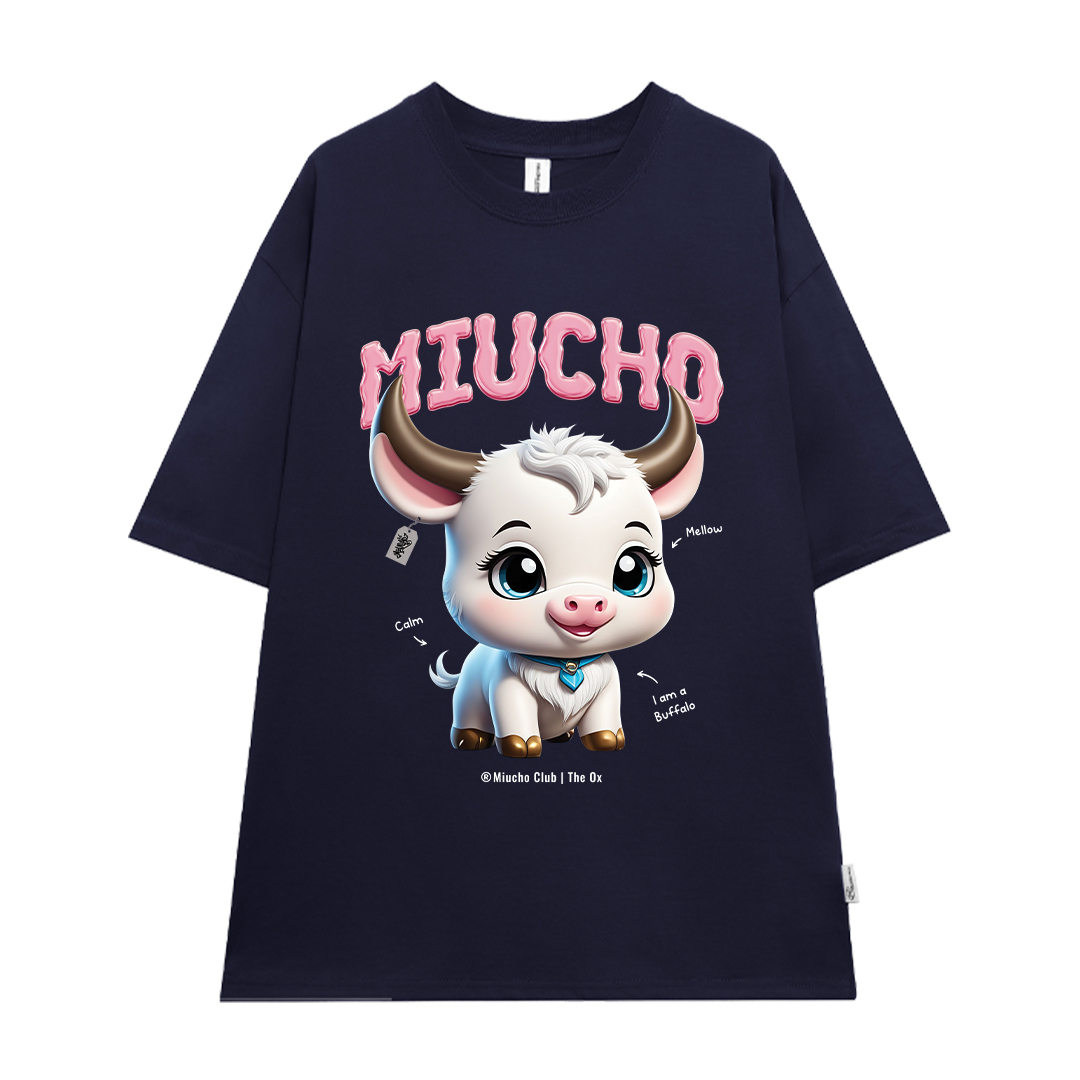 Áo thun form rộng 12 con giáp tuổi Sửu ATD1247 Miucho tay ngắn cổ tròn in mix_thumbnail_22