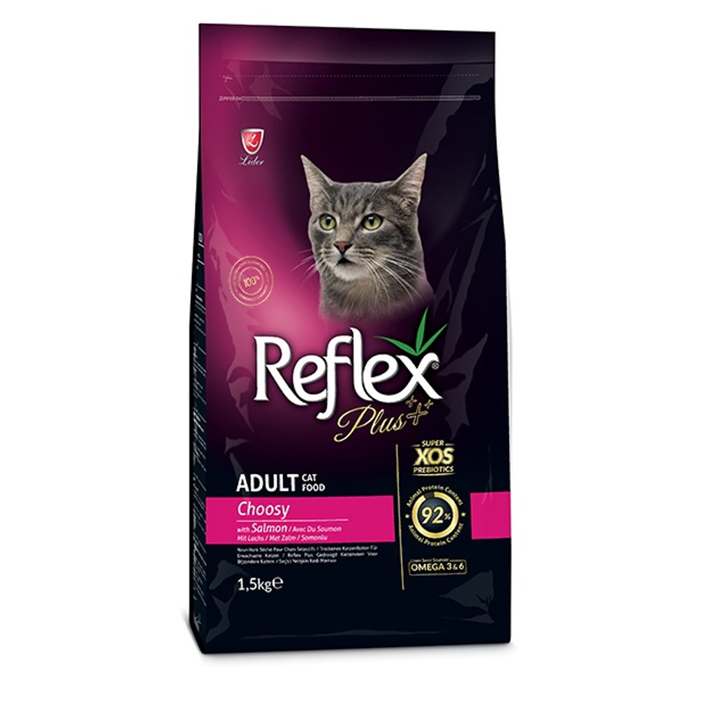 Thức ăn cho mèo Reflex Plus Adult Cat Food Choosy Salmon (vị cá hồi) 1,5kg