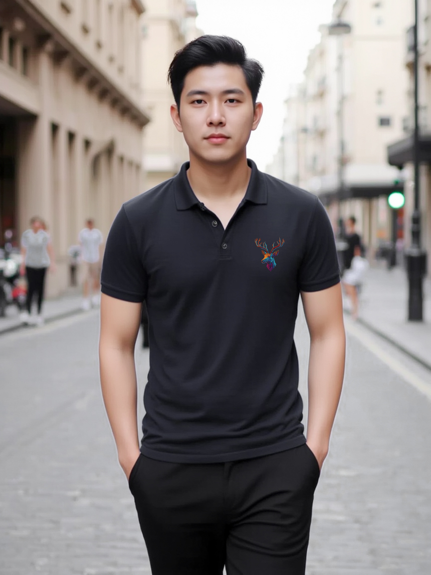 Áo polo nam form vừa 1905 Miucho Iconic vải cá sấu đứng form thoáng mát in artwork_thumbnail_6