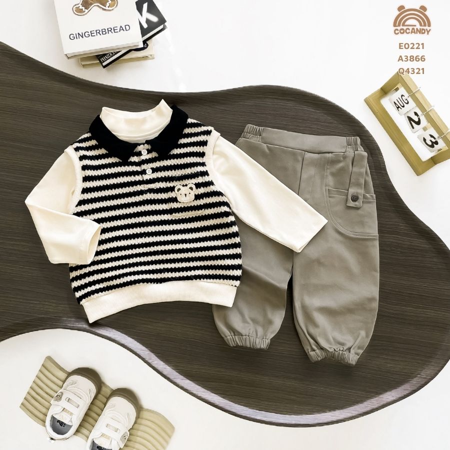 Quần dài kaki NÂU túi chéo basic_thumbnail_1